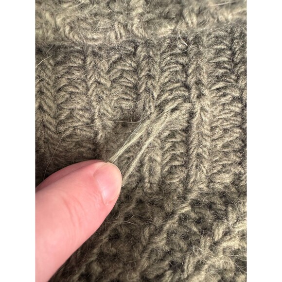 Banana Republic Sz M Chunky Mixed Stitch Turtleneck Sweater Tigers Eye Green - Picture 9 of 12